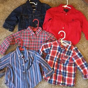 4 shirts and a Gap lined jean jacket